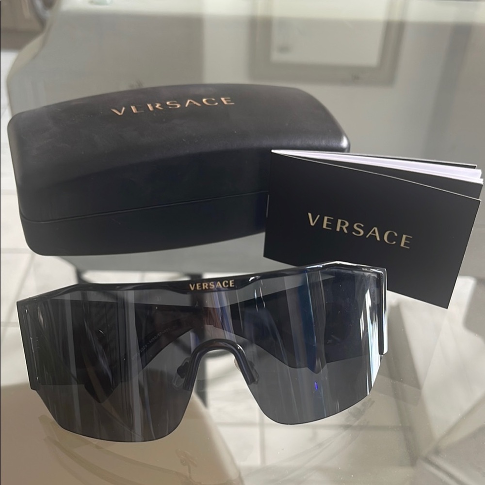 Versace Dark Gray Shield Sunglasses